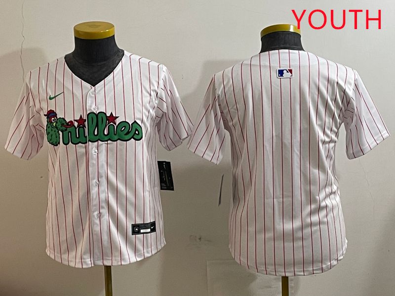 Youth Philadelphia Phillies Blank White three generations Joint Name Nike 2025 MLB Jersey style 1